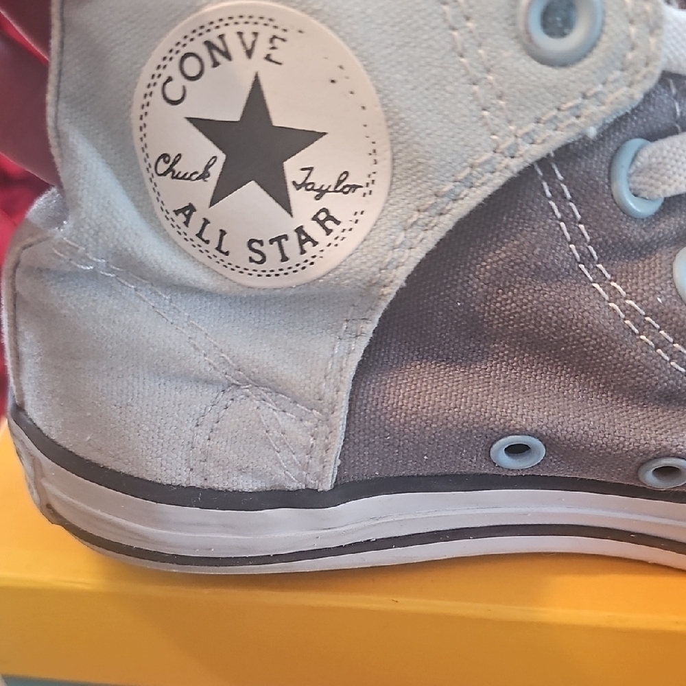 Converse All Star Kids High-Top Sneakers - Light Blue and Gray Size 3 - Picture 2 of 8